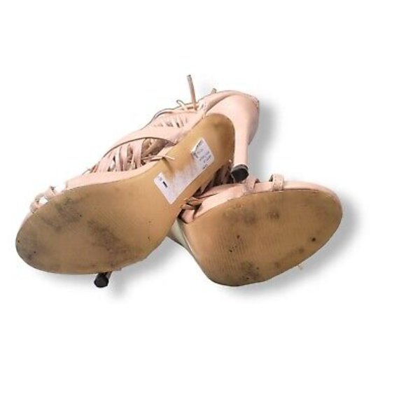 Liliana CG69 Women's Leatherette Open Toe Fringe Zip Stiletto Heel Sandal Size 8 - Picture 2 of 5